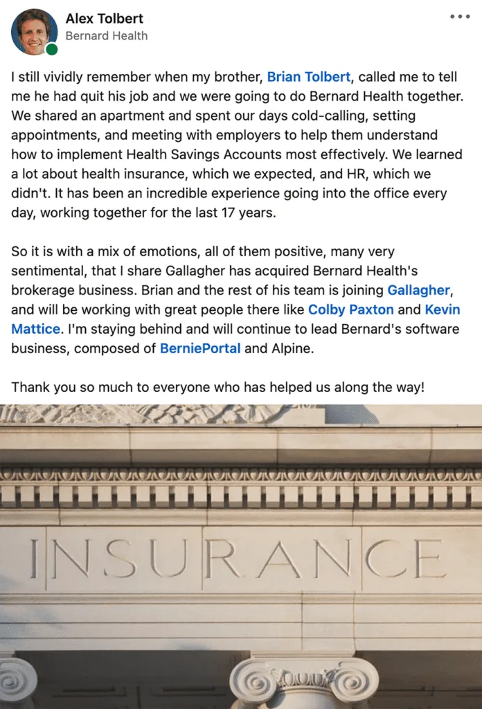 Sale of Bernard benefits