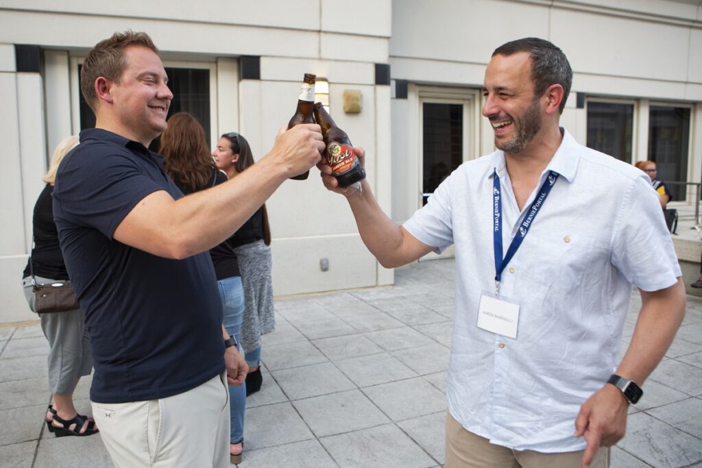 men enjoying beer